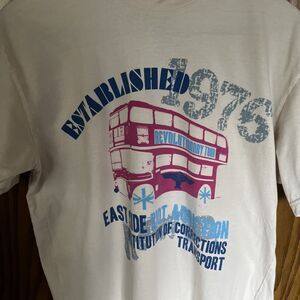 M boy london graphic t-shirt short cap sleeves made in usa 100%cotton